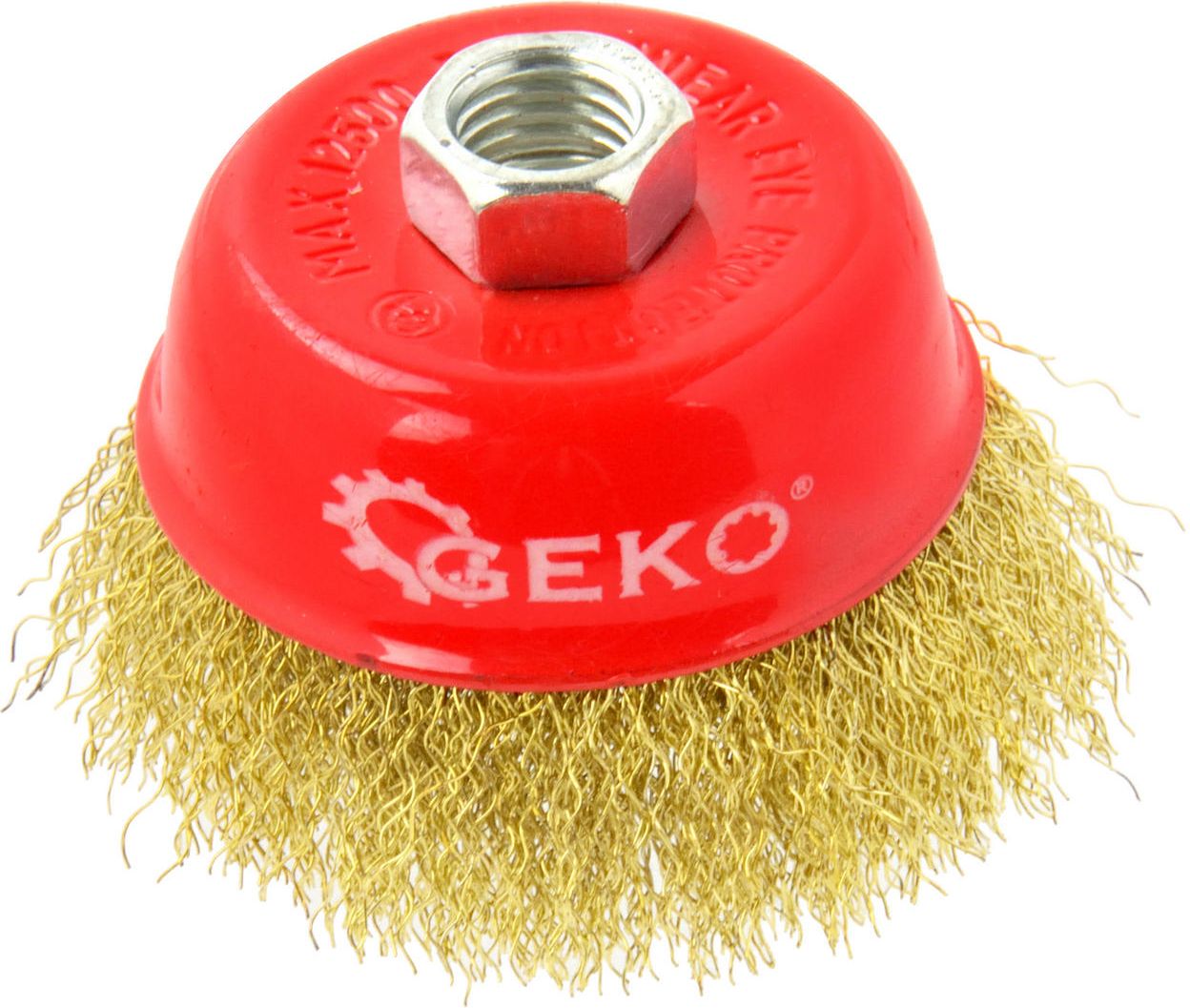 Geko szczotka druciana czołowa mosiężna 75mm 3" M14 (G00590)