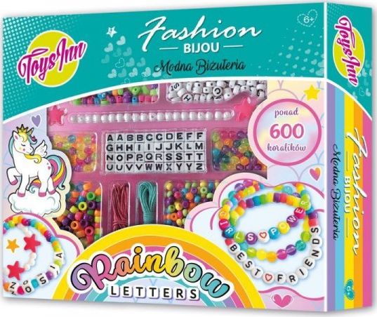 Stnux Zestaw koralików literki Rainbow Letters