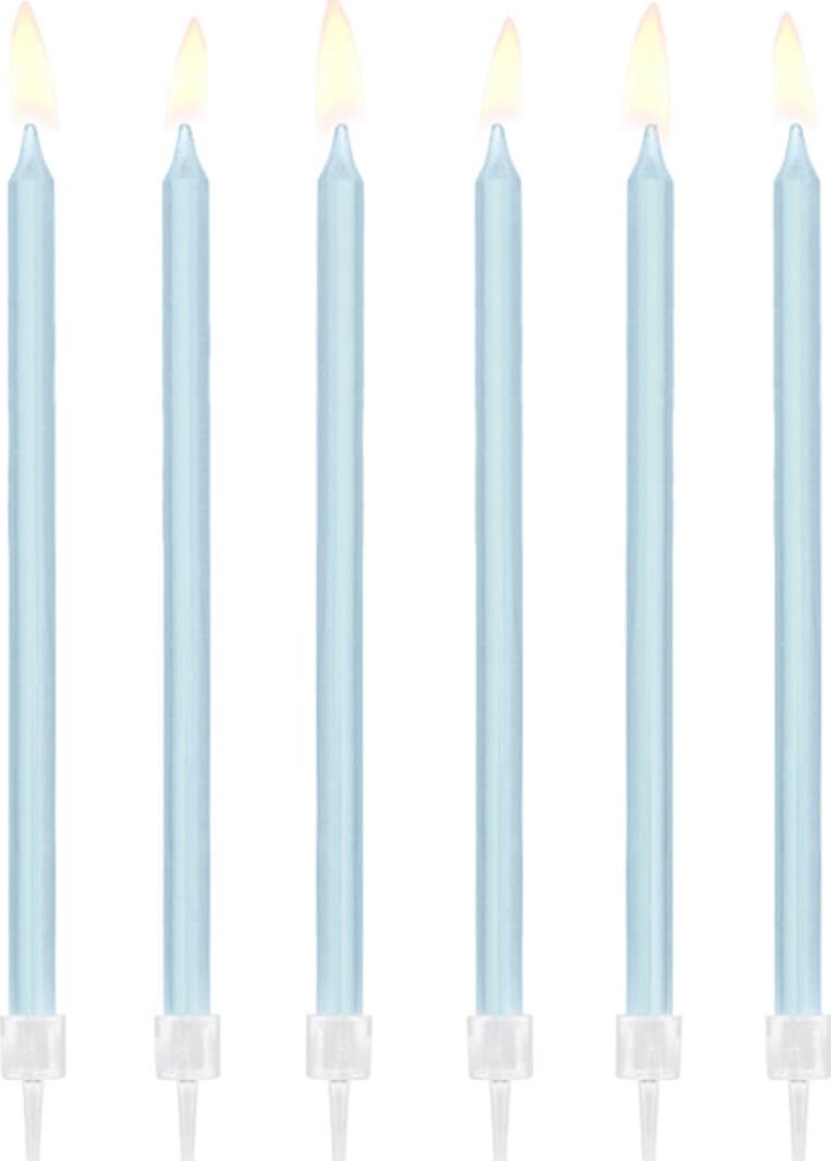Party Deco Świeczki urodzinowe błękitne - 14 cm - 12 szt. uniwersalny