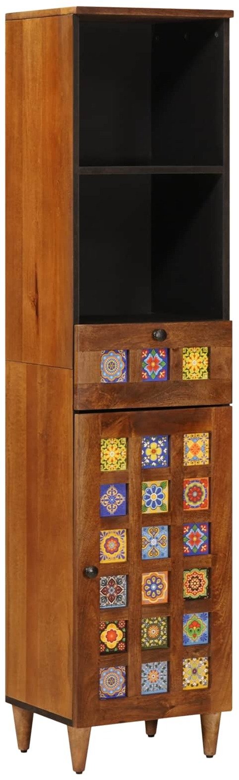 vidaXL Szafka Łazienkowa z szufladą orzech włoski 38 x 33,5 x 160 cm