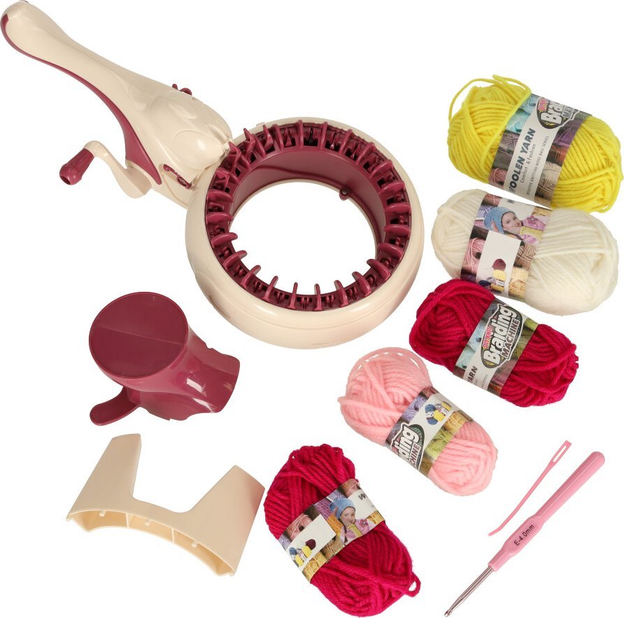 KIK Maszyna do tkania robienia na drutach zestaw nici + akcesoria
