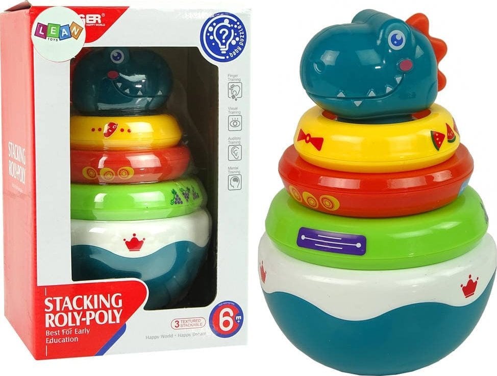 LeanToys Grzechotka Bańka Smok Kolorowe Obręcze