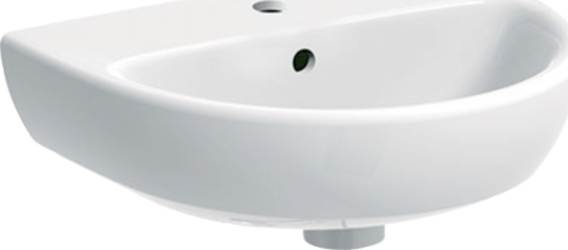 Umywalka Geberit Geberit Selnova Umywalka kompaktowa, B45cm, H17cm, T37cm, z przelewem, z otworem na baterię [12]