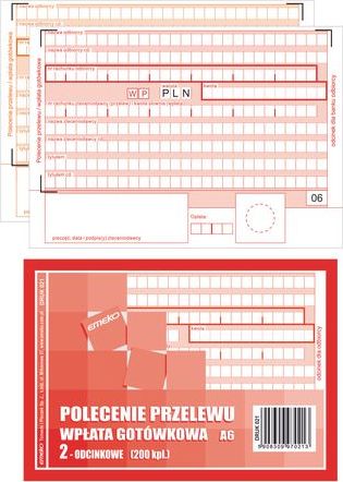 Staples Druk akcydensowy polecenie przelewu A6 1+1 200/kpl