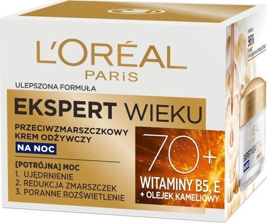L’Oreal Paris Ekspert Wieku 70+ Przeciwzmarszczkowy krem odżywczy na noc 50ml