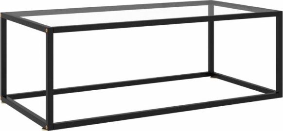 vidaXL Stolik herbaciany, czarny, hartowane szkło, 100x50x35 cm