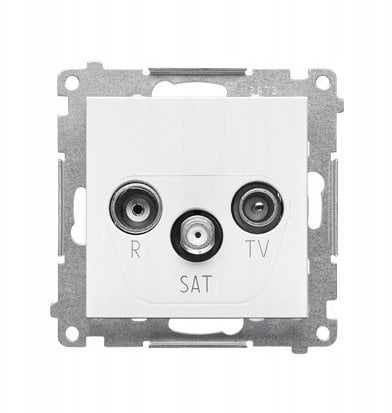 Kontakt-Simon Gniazdo antenowe R-TV-SAT przelotowy 7 dB (moduł). 1x Wejście: 5 MHz2,4 GHz Biały mat TASP.01/111