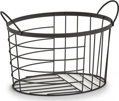 Zeller Kosz do przechowywania, metalowy, czarny, 35x23,5x23 cm