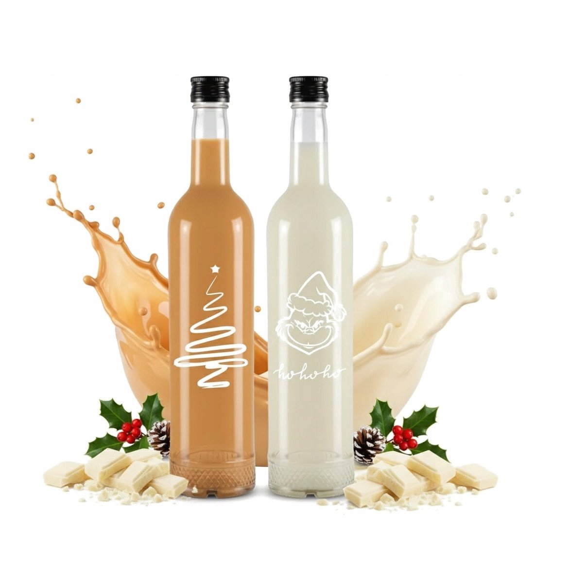 Butelka Na Likier Nalewki Wino KRYSZTAŁ 500ml z Nadrukiem Na Święta Prezent