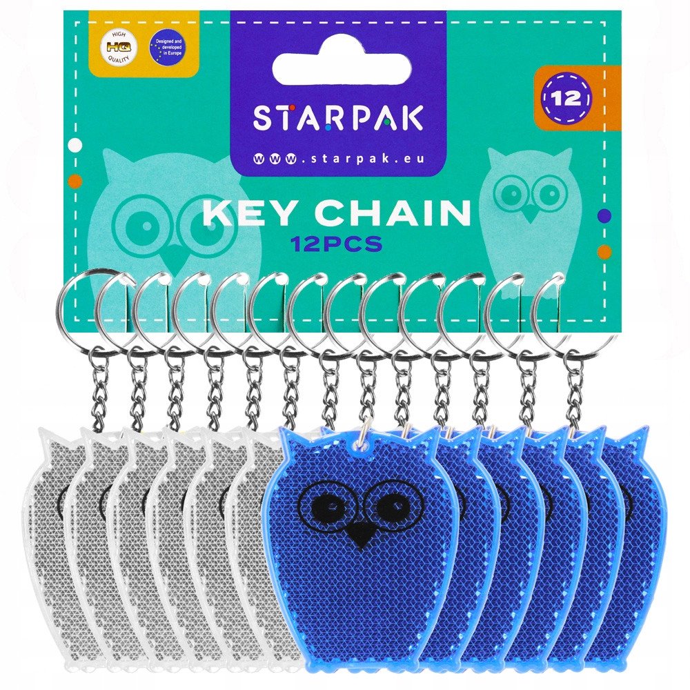 Brelok odblaskowy Sowa 7cm (12szt)
