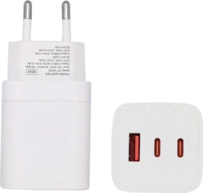 Ładowarka Extra Digital Kroviklis EXTRA DIGITAL GaN 2x USB Type-C, USB Type-A: 65W, PPS