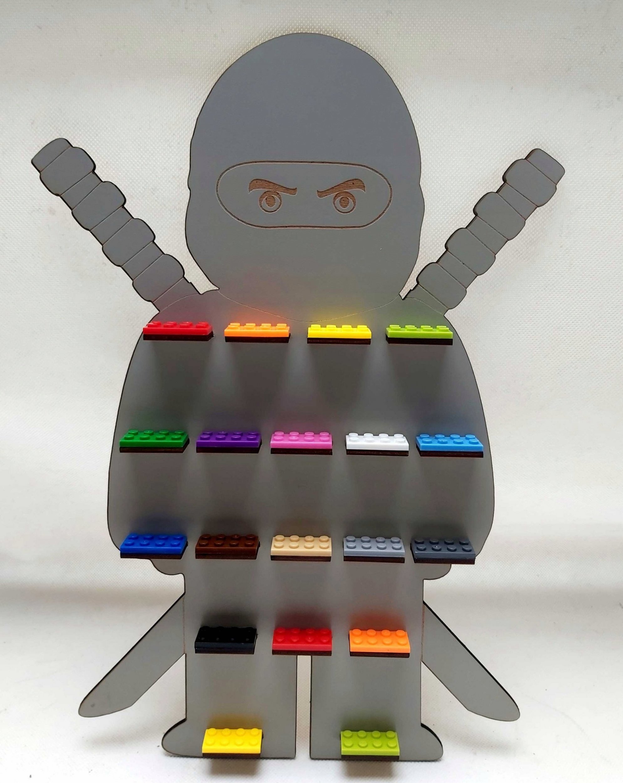 naSciane Półka regał na klocki ludziki FIGURKI ninja szaraM