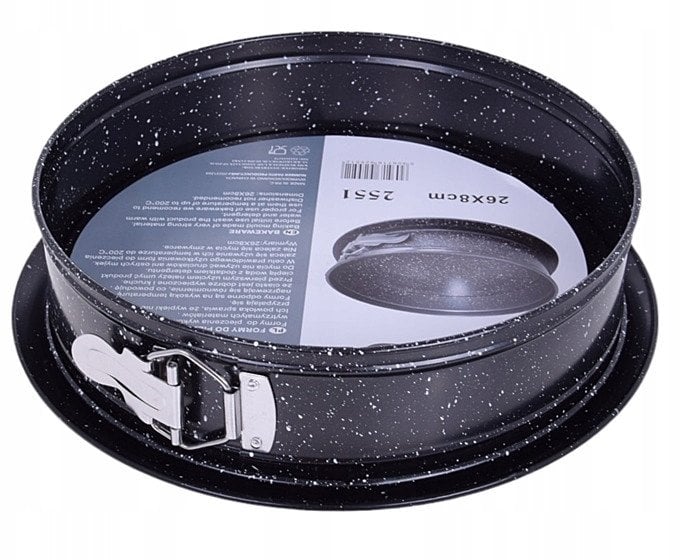 TORTOWNICA BLASZANA ROZPINANA Z POWŁOKĄ MARMURKOWĄ 26CM BRUNBESTE BB-2551 POSZERZONE DNO