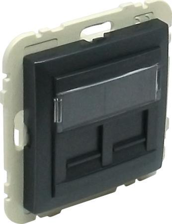 Efapel EFAPEL LOGUS90 ELEMENT CENTRALNY DO GNIAZDA TELEFONICZNEGO/KOMPUTEROWEGO CZARNY 90442 SPM