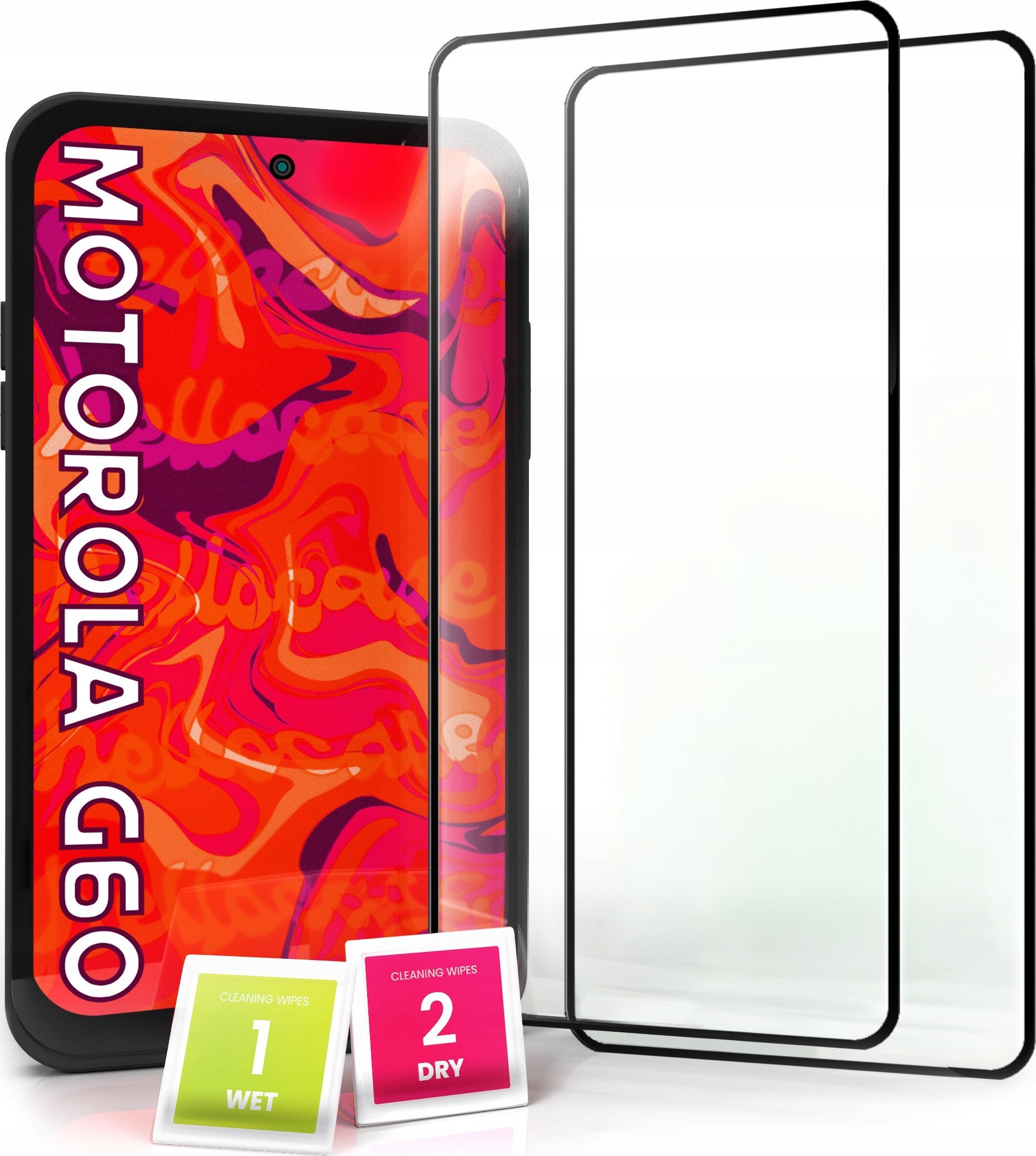 Hello Case 2-pak Szkło Hartowane do Motorola Moto G60 Ochronne Pełne Na cały ekran 5D