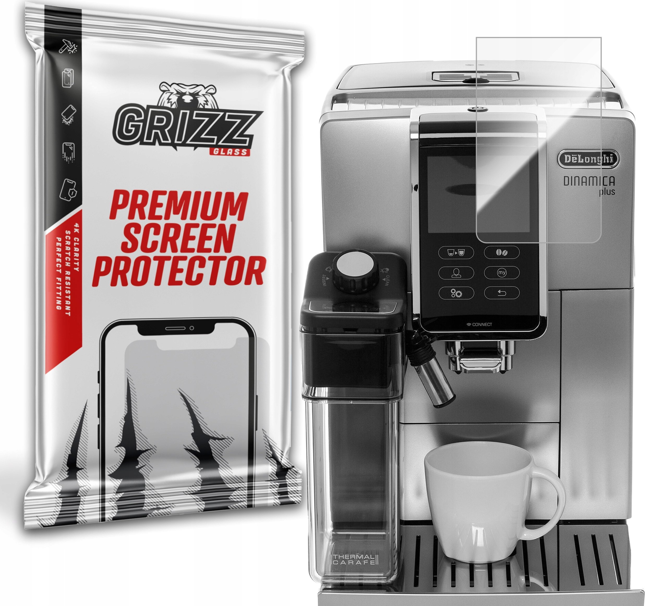 GrizzGlass Szkło hybrydowe GrizzGlass HybridGlass do DeLonghi ECAM 370.95.T 1450