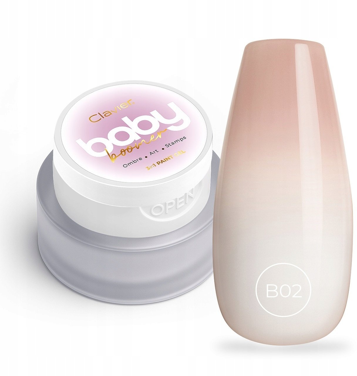 Silcare CLAVIER_Baby Boomer budujący żel 3w1 B02 Ballet 3g