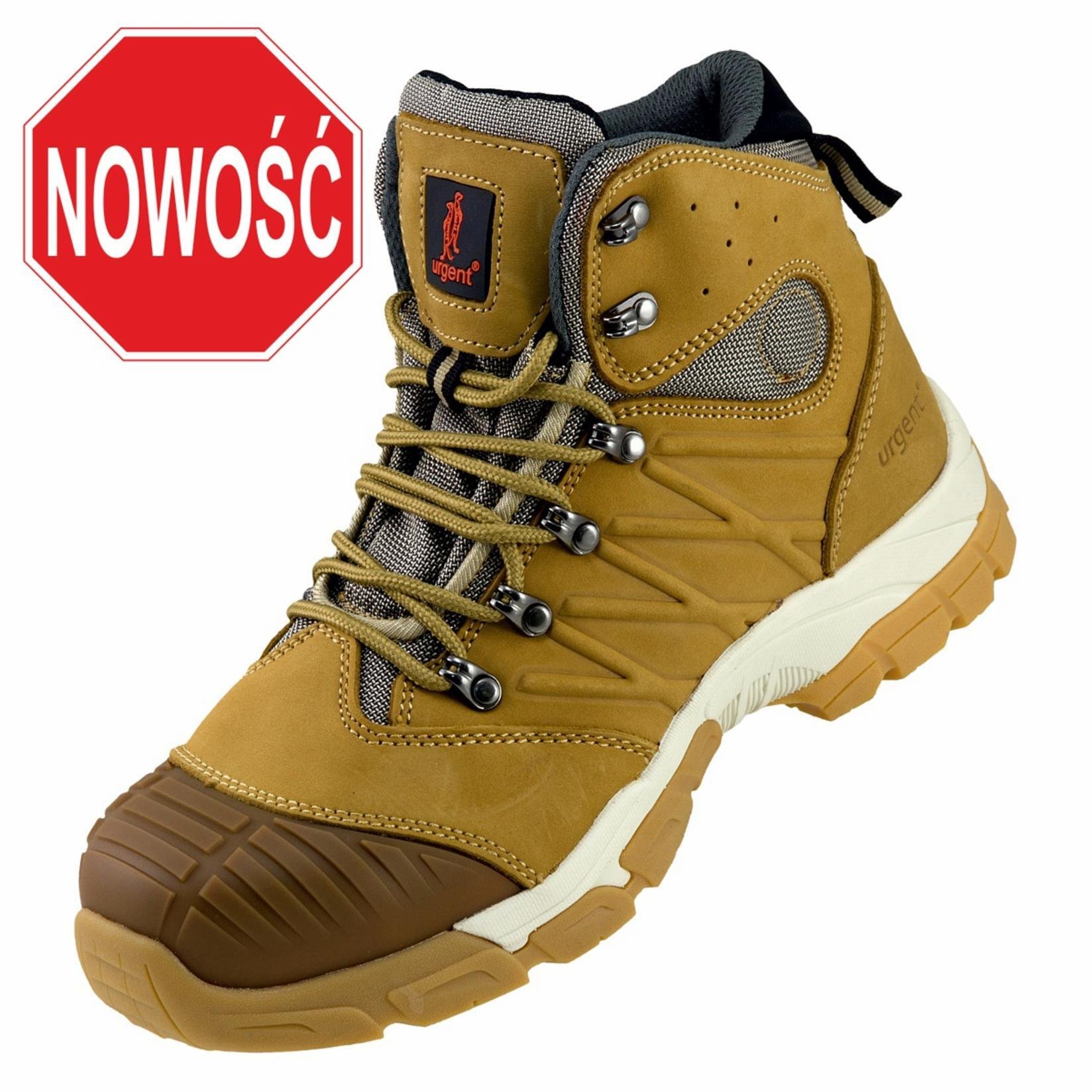 URG-135 S3 - Trzewiki z wysokiej jakości skóry nubukowej bezpieczne z kompozytowym podnoskiem właściwości antyelektrostatyczne absorpcja energii w pię