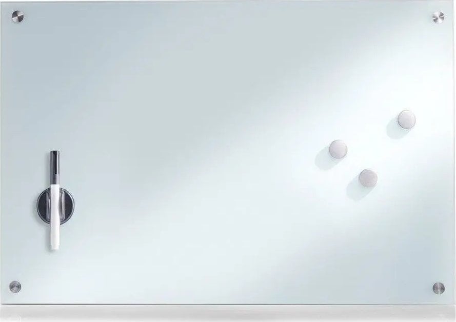 Zeller Szklana tablica magnetyczna MEMO, biała + 3 magnesy, 60x40 cm, ZELLER