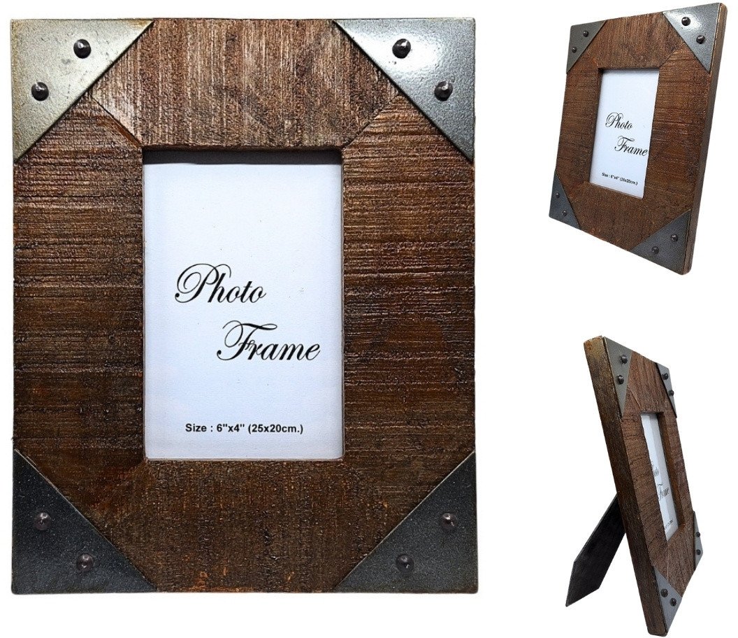 Ramka Giftdeco Drewniana ramka na zdjęcia 10x15 cm vintage drewno mango