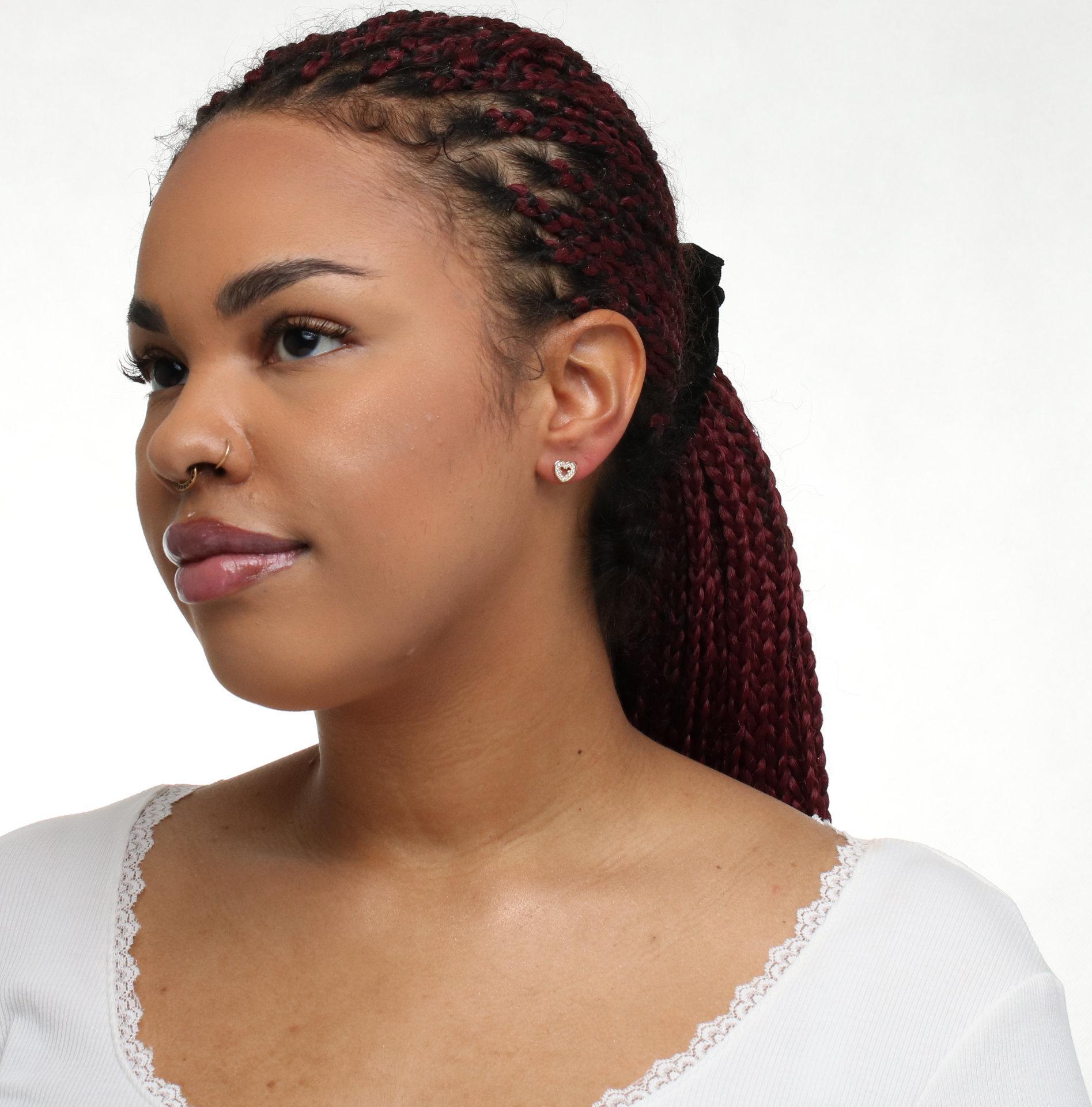 Rosanto Złote kolczyki serca z myszką mickey 585 14k