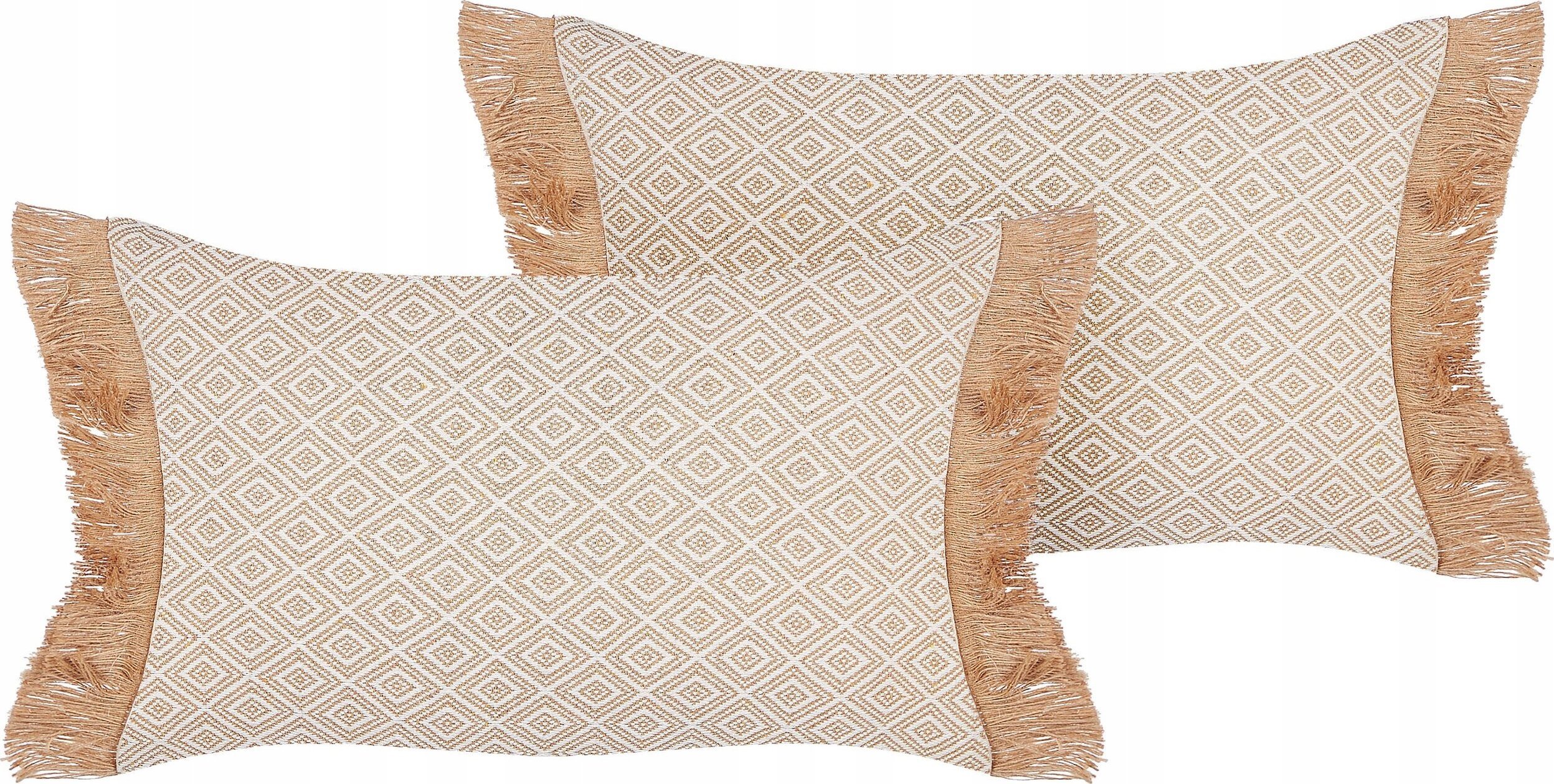 Beliani Zestaw 2 poduszek Poliester Beżowy BOATH