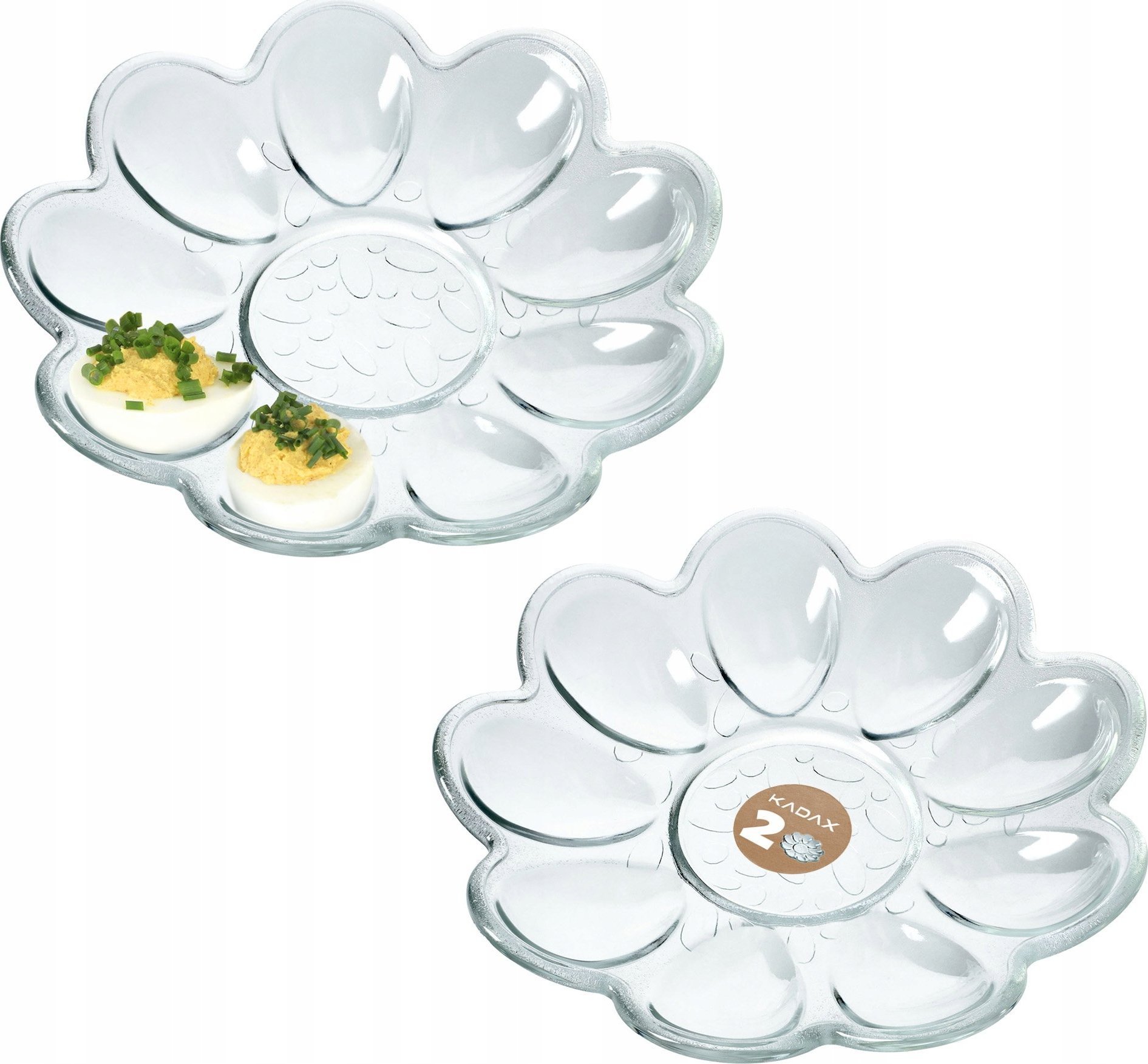 Kadax KADAX 2x Talerz Na Jajka Półmisek Szklany Do Jajek