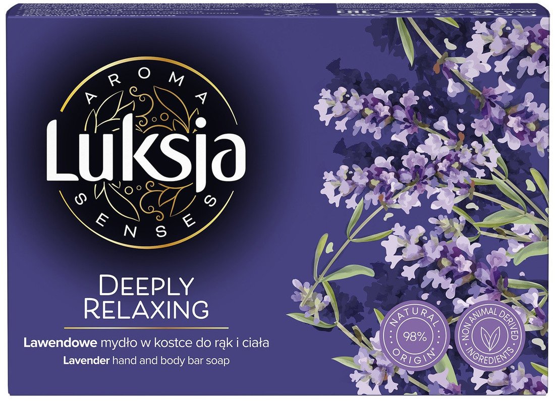 Luksja Aroma Senses Deeply Relaxing Lawendowe mydło w kostce do rąk i ciała 90g