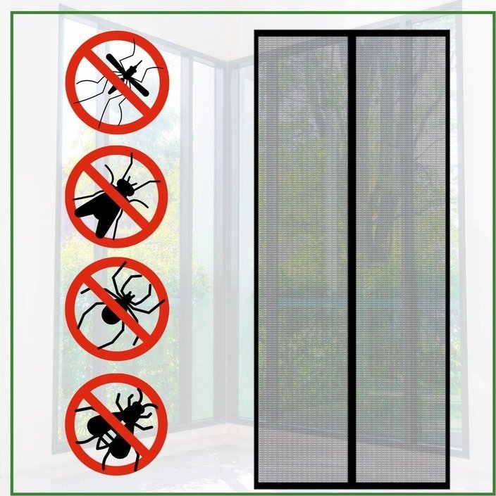 Moskitiera na drzwi siatka z magnesami 210x100 cm