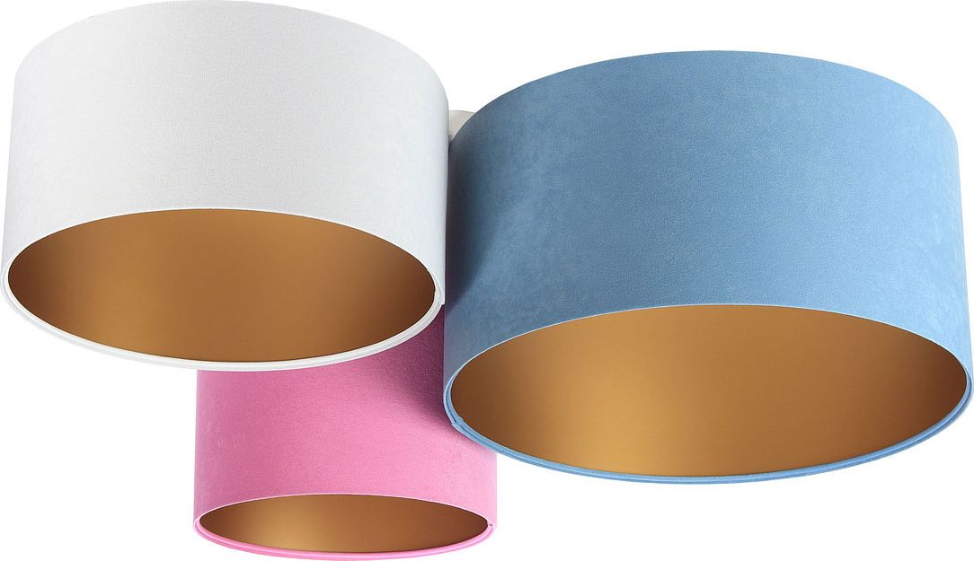 Lampa sufitowa Lumes Trzykolorowy plafon ze złotym wnętrzem abażura - EXX54-Travol