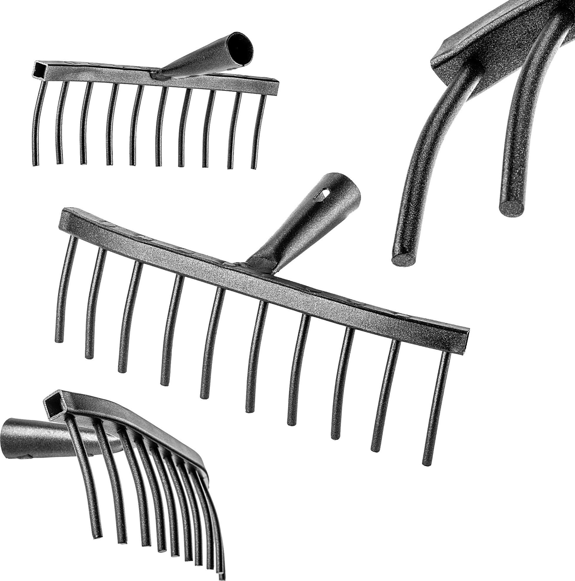 Kadax KADAX Grabie Do Kamienia Stalowe 10-Zębne Grabki Ogrodowe Gleby Bez Trzonka