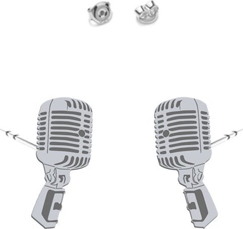 MEJK Jewellery Kolczyki Srebrne z Mikrofonem