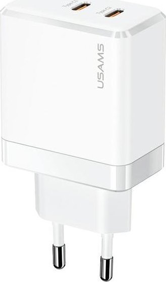 Ładowarka Usams Ładowarka sieciowa USAMS 2xUSB-C T54 40W PD Fast Charging biały/white (US-CC172)