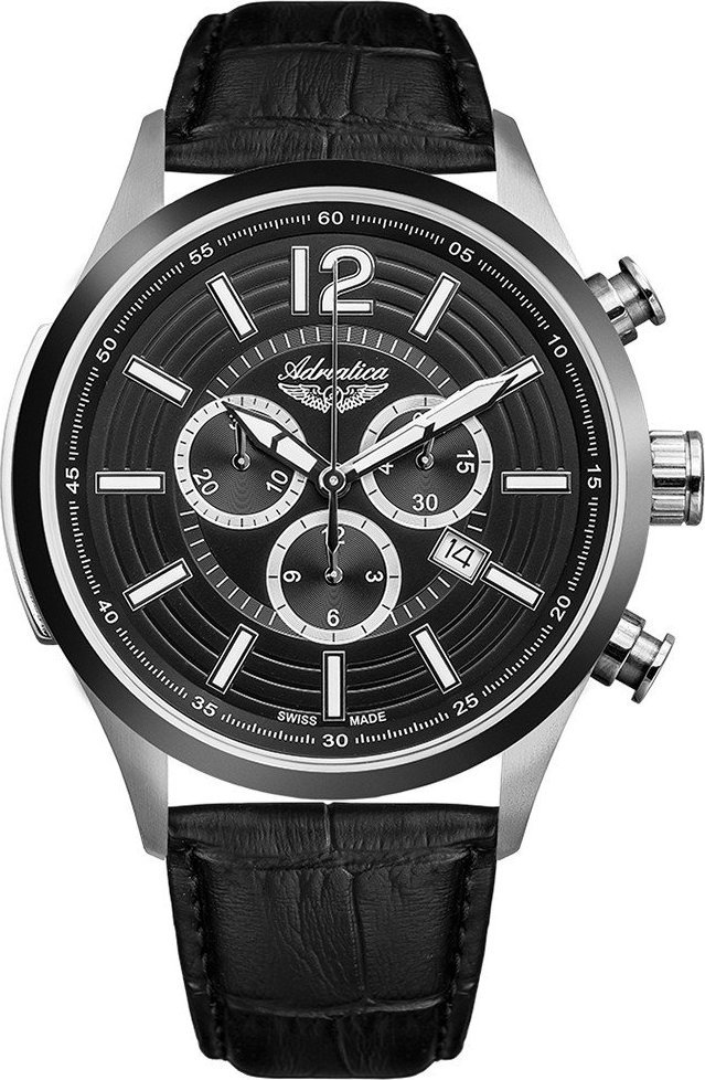 Zegarek Adriatica Zegarek męski Adriatica A8188.Y254CH czarny