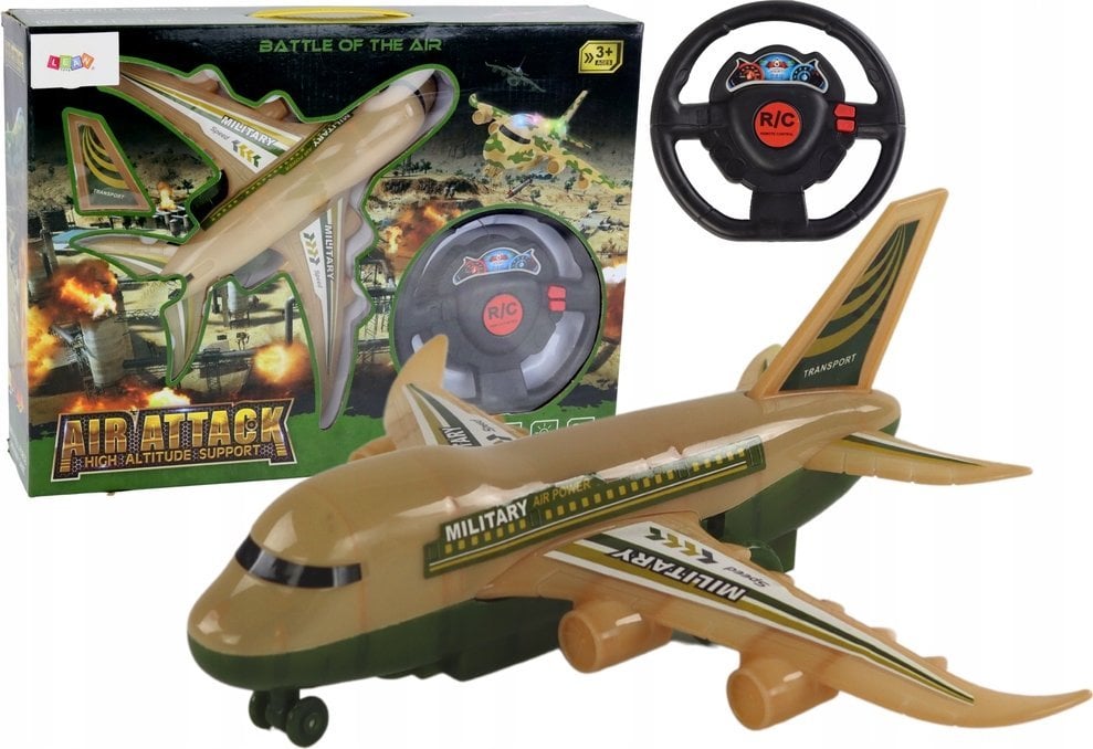 LeanToys Samolot R/C Zdalnie Sterowany Wojskowy Moro Światła Pilot