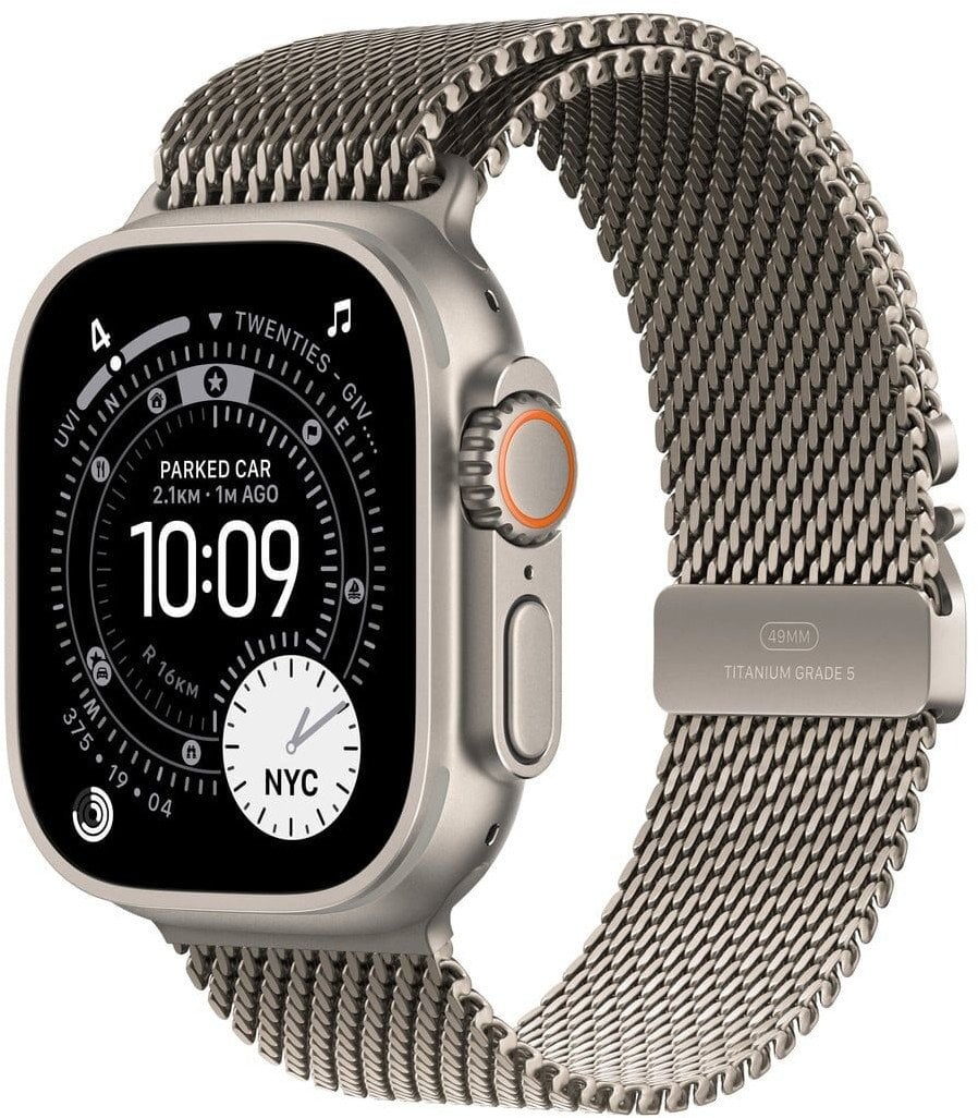 Smartwatch Apple Watch Ultra 3 GPS + Cellular 49mm Titanium Milanese Loop S Szary (MEWW4QP/A)