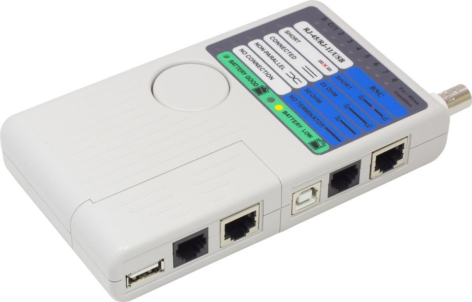 Alcasa GC-N0097 tester kabli sieciowych Tester kabli UTP/STP Szary