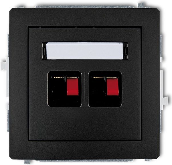 Karlik Gniazdo głośnikowe Deco podwójne czarny mat (12DGG-2)