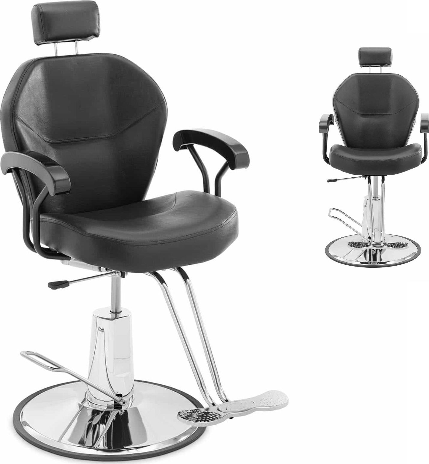 Physa Fotel fryzjerski barberski kosmetyczny z zagłówkiem i podnóżkiem Physa ILFORDK - czarny Fotel fryzjerski barberski kosmetyczny z zagłówkiem i po