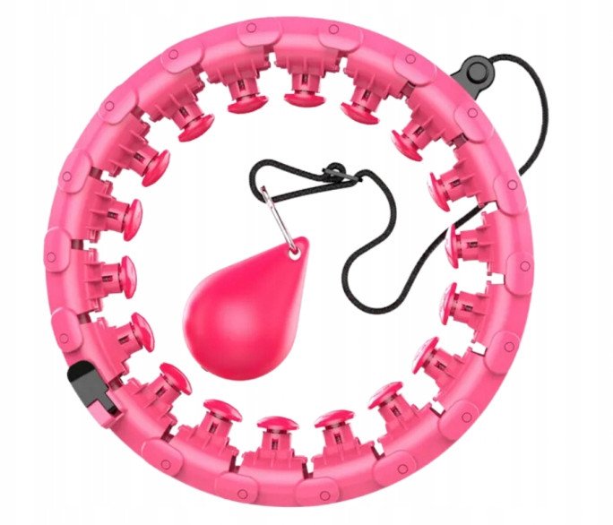 Hula hop z wypustkami i obciążnikiem różowy