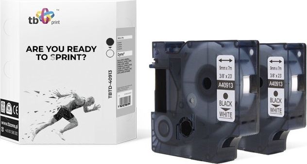TB Print Taśma TBTD-40913 do DYMO Czarny na Białym 9x7mm 2 szt.