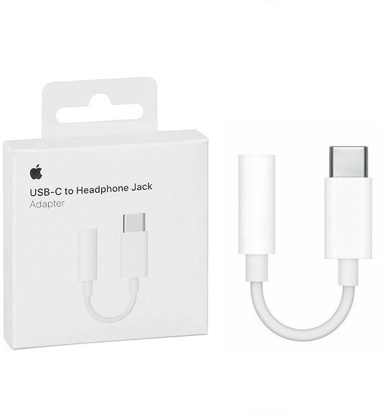 APPLE ADAPTER TYP-C DO MINI JACK PRZEJŚCIÓWKA BIAŁY IPHONE BOX