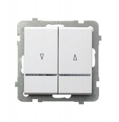 SONATA Łącznik żaluzjowy z podświetleniem niebieskim z blokadą mechaniczną biały mat ŁP-7RBS/m/75