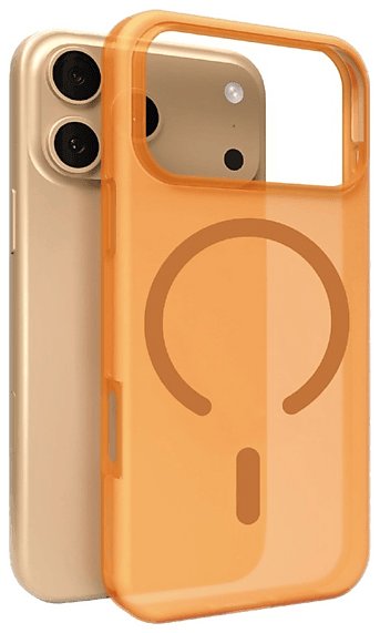 Etui silikonowe Puro Daylight kompatybilne z Magsafe na iPhone 17 Pro Max - półprzezroczyste pomarańczowe