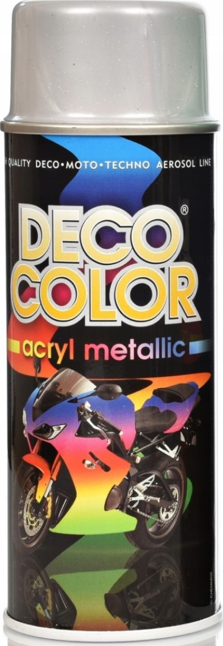 DECO COLOR Srebrny metalik farba w sprayu akryl metalic silver 400ml