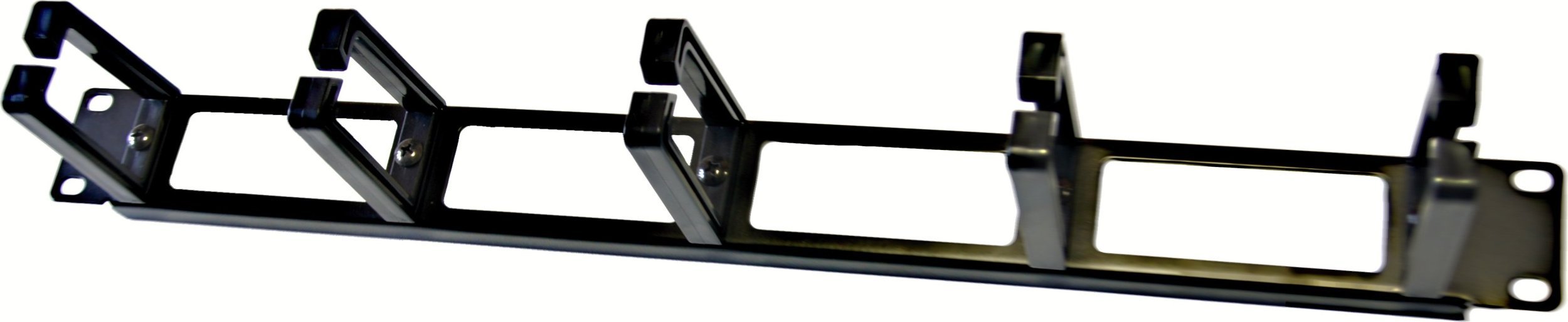 Organizer OEM 19" vyvazovací panel LEXI-Net 1U, 5x plastový úchyt 40x60mm, průchozí, černý