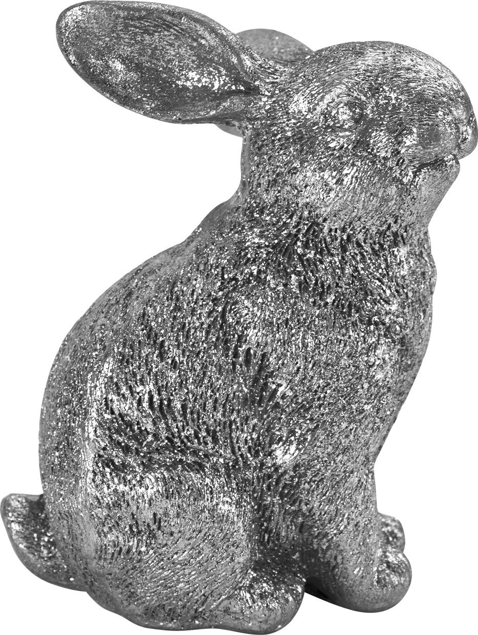 Armir Home Decorations Siedzący zając w kolorze srebra