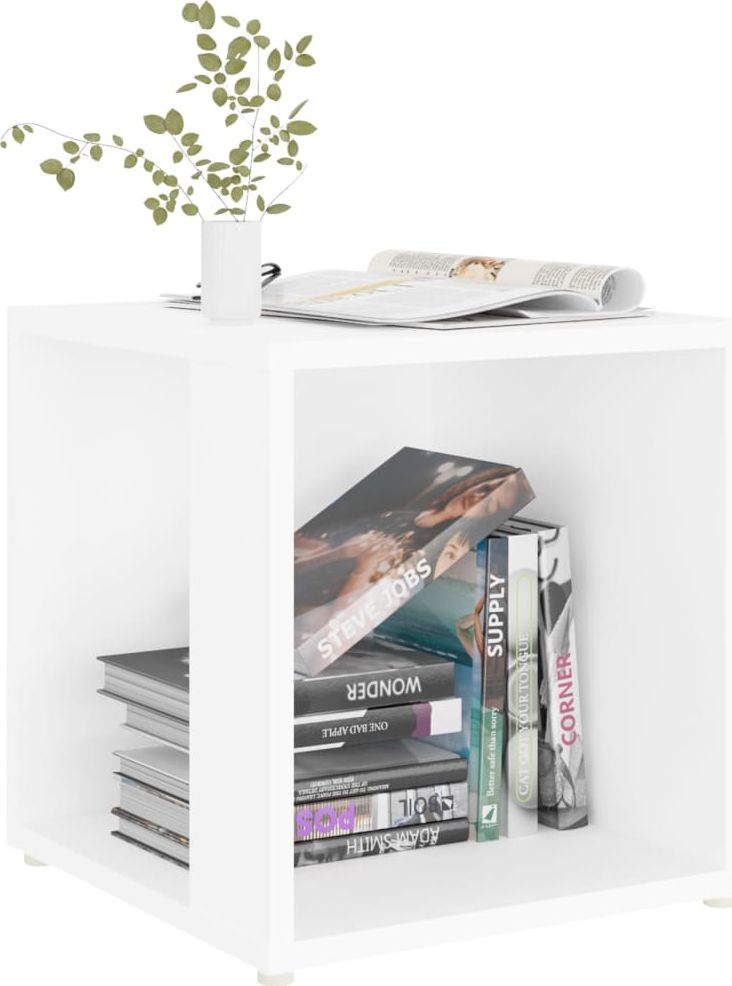 vidaXL Stolik boczny, biały, 33x33x34,5 cm, płyta wiórowa