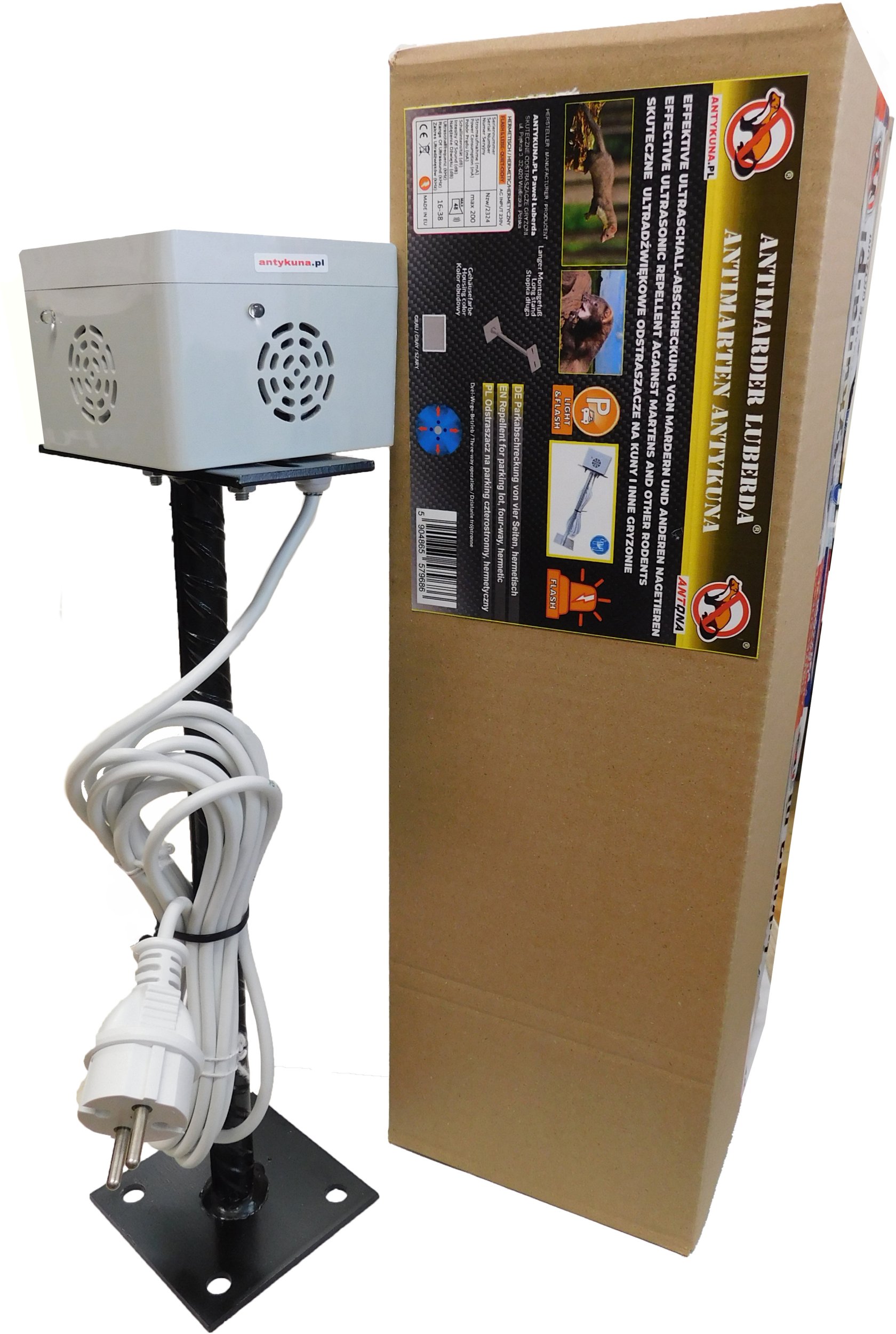 Antykuna.pl Cichy Hermetyczny, na parking lub taras, Działa na 4 Strony, Na Wysokiej Stopce, Zasilanie 230V