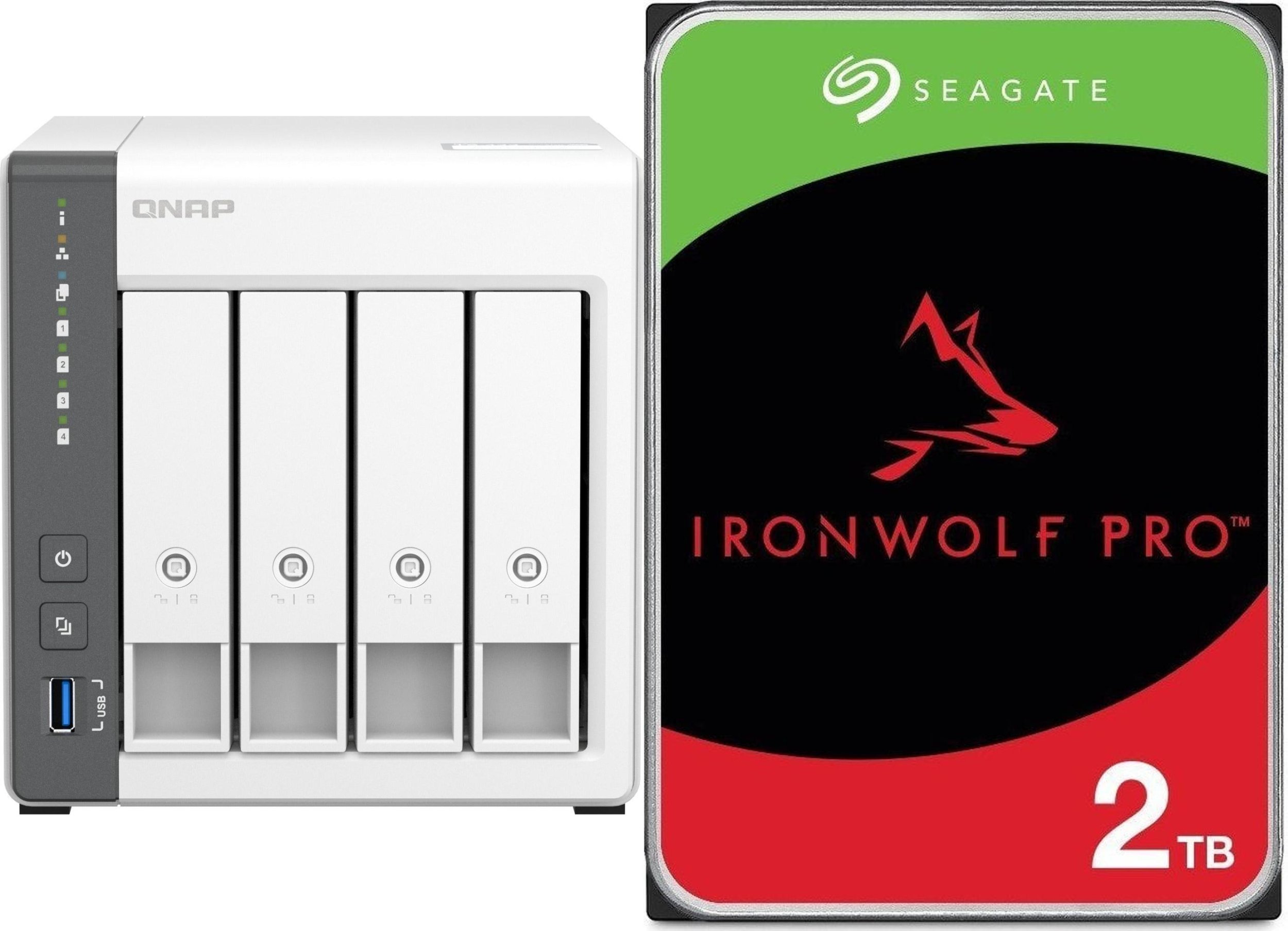 Serwer plików Qnap TS-433-4G + Seagate IronWolf 2TB (ST2000VN003)